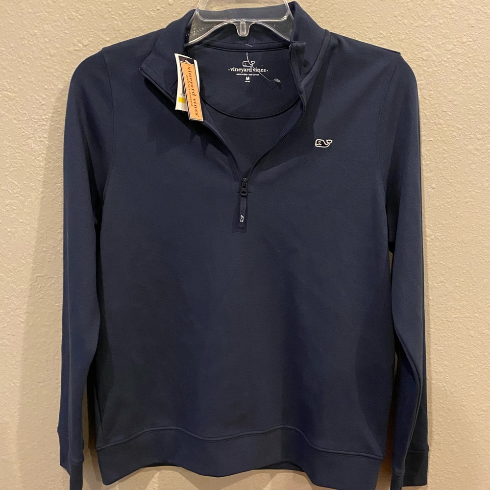 Vineyard Vines Sz M Blue 1/4 Zip Top